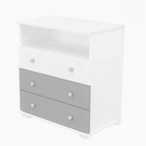 Pelenkázószekrény Erik 80-as ezüst-fehér