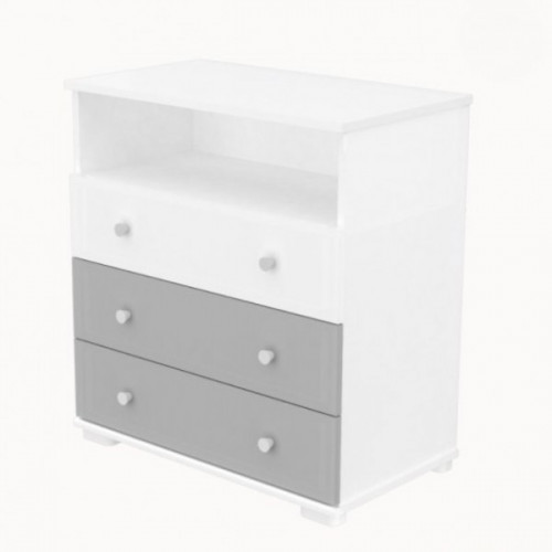 Pelenkázószekrény Erik 80-as ezüst-fehér