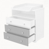 Pelenkázószekrény Erik 80-as ezüst-fehér