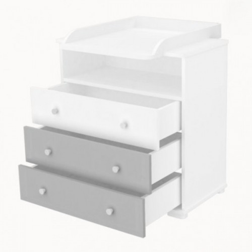 Pelenkázószekrény Erik 80-as ezüst-fehér