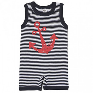 Scamp napozó sötétkék csíkos piros horgony