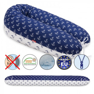 Scamp szoptatós párna pamut sötétkék-fehér vasmacskák