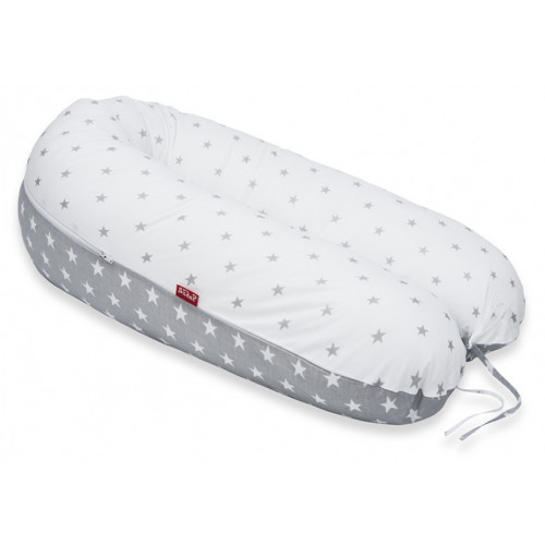 Scamp szoptatós párna pamut szürke-fehér csillagok