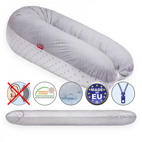 Scamp szoptatós párna pamut szürke-fehér csillagos-pettyes