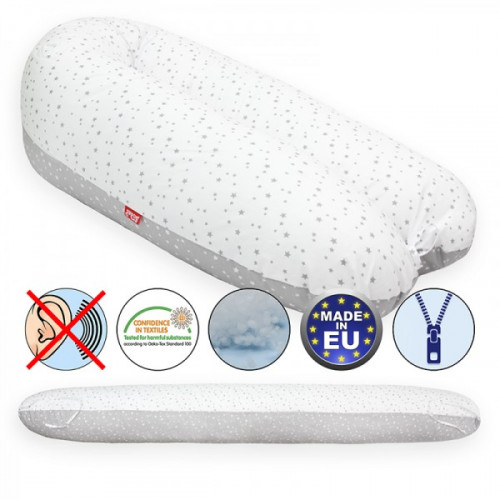 Scamp szoptatós párna pamut szürke-fehér csillagos