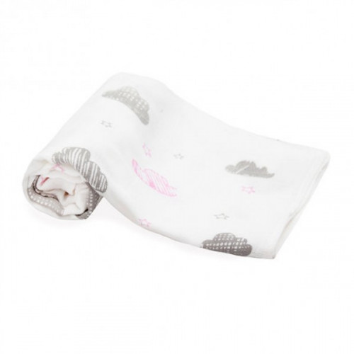 Scamp textilpelenka mintás rózsaszín felhős