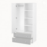 Szekrény Erik 1 ajtós 2 fiókos ezüst-fehér