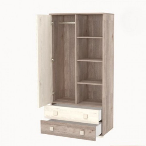 Szekrény Viki 1 ajtós 2 fiókos krém-fűz