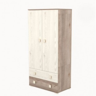 Szekrény Viki 2 ajtós 2 fiókos krém-fűz