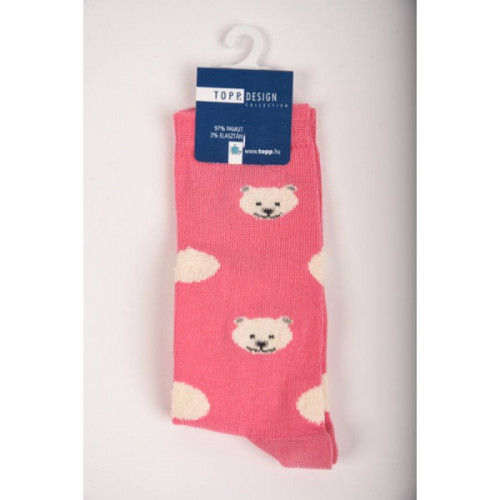 Topp bébi térdzokni rózsaszín macik