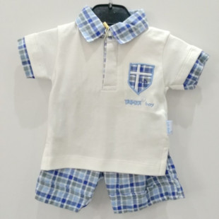 Trimex nyári fiú együttes - kockás kék